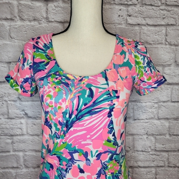 Lilly Pulitzer Tammy dress Gumbo Limbo  short sleeve scoop neck tshirt size XS - Picture 4 of 11